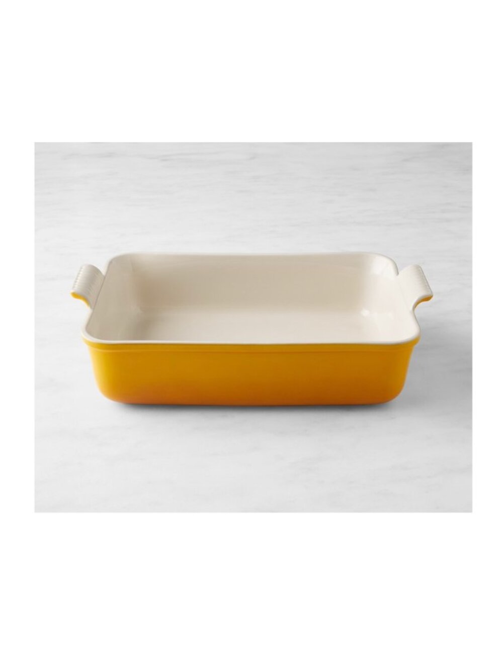 LE CREUSET Heritage Stoneware Rectangular Baking Dish 4-Qt Pan in Nectar NEW